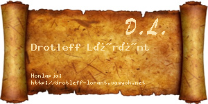 Drotleff Lóránt névjegykártya