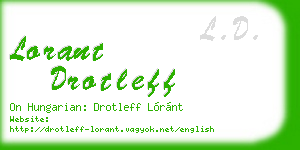 lorant drotleff business card